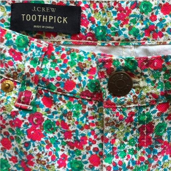 J.Crew Liberty Art Fabrics Emma & Georgina Floral Toothpick Skinny Ankle Jeans - Picture 3 of 8